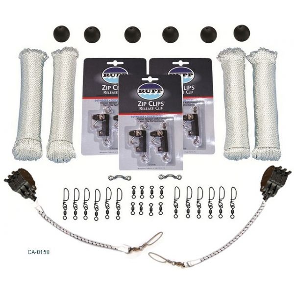 Rupp CA-0158 Triple Rigging Kit with ZIP CLIPS, White Nylon