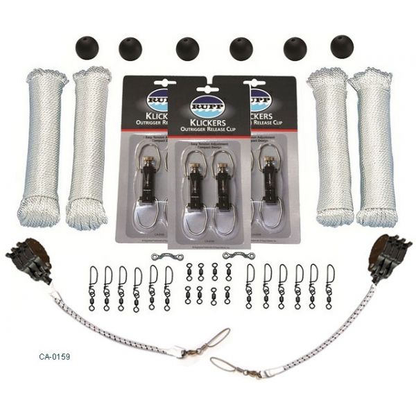 Rupp CA-0159 Triple Rigging Kit with KLICKERS, White Nylon