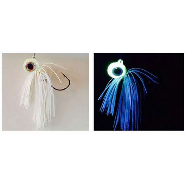 S & S Bucktails Octopi Glow Jigs - 1.5oz 02 Glow White