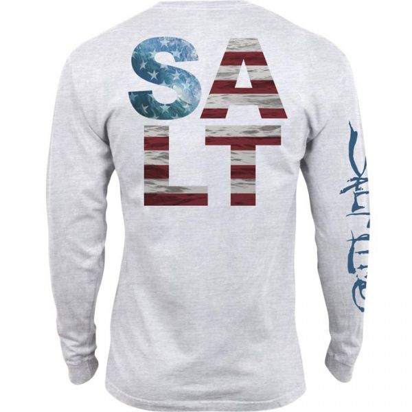 Salt Life American Salt Long Sleeve Shirt - White - 2XL