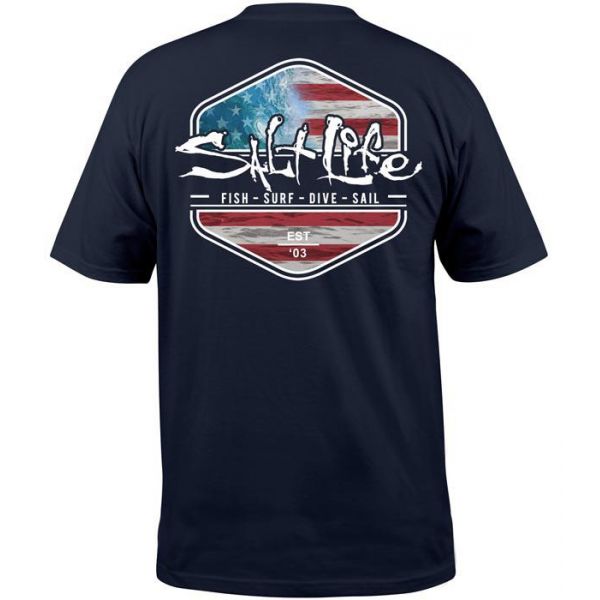 Salt Life Ameriseas Short Sleeve T-Shirt - Navy 2XL