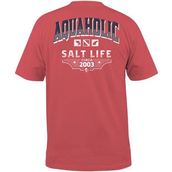 Salt Life Aquaholic Icons Short Sleeve T-Shirt - Burnt Coral - 2XL