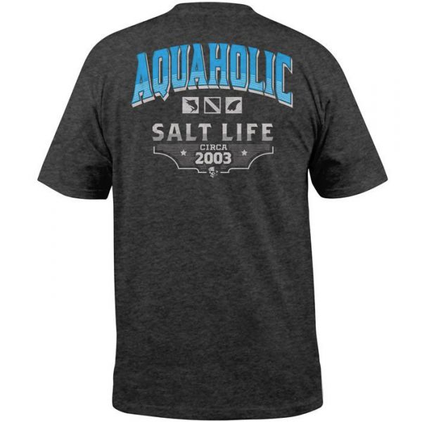 Salt Life Aquaholic Icons Short Sleeve T-Shirt - Charcoal Heather - 2XL