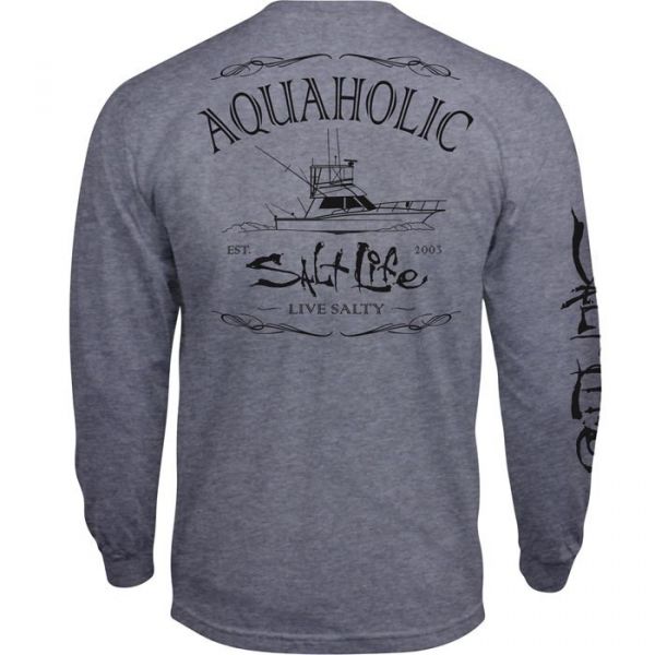 Salt Life Aquaholic Long Sleeve T-Shirt Athletic Heather L