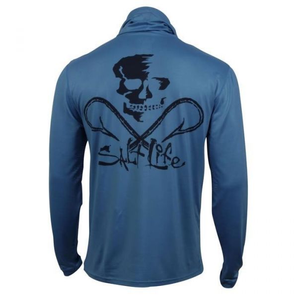 Salt Life Aquashield SLX Long Sleeve Shirt - Malibu Blue - 2XL