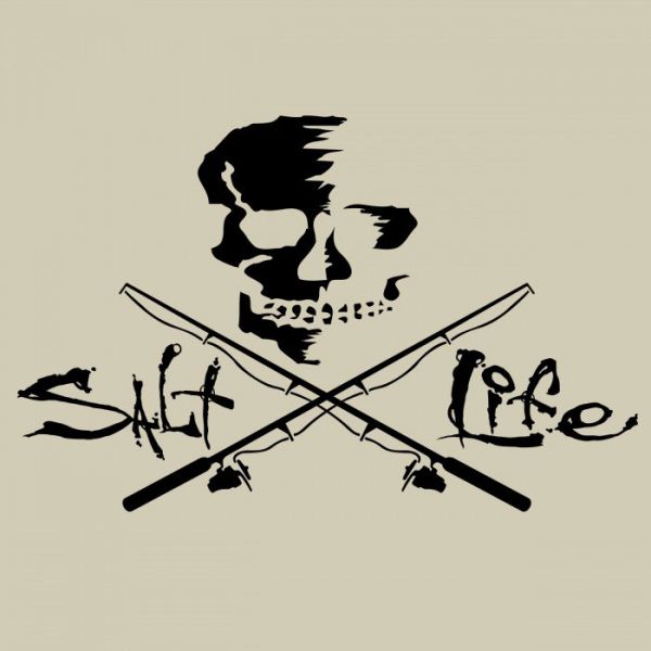 Salt Life Black Skull and Poles Decal - Medium