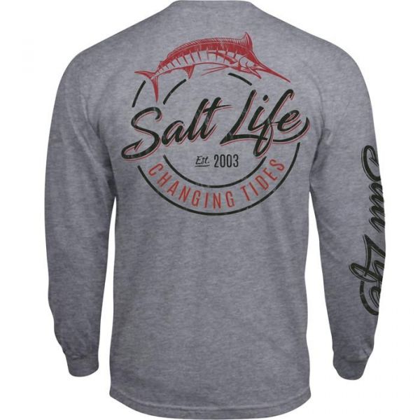 Salt Life Changing Tides Long Sleeve T-Shirt - Athletic Heather - 2XL