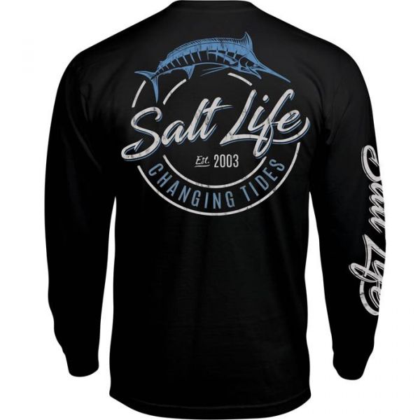 Salt Life Changing Tides Long Sleeve T-Shirt - Black - 2XL