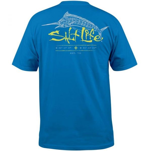 Salt Life Etched Marlin Short Sleeve T-Shirt - Royal - 2XL