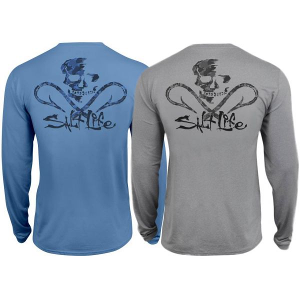 Salt Life Get Hooked SLX UVapor Long Sleeve Performance Pocket Tees