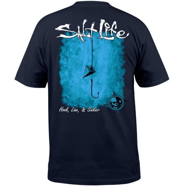 Salt Life Hook Line & Sinker Short Sleeve T-Shirt - Navy - 2XL