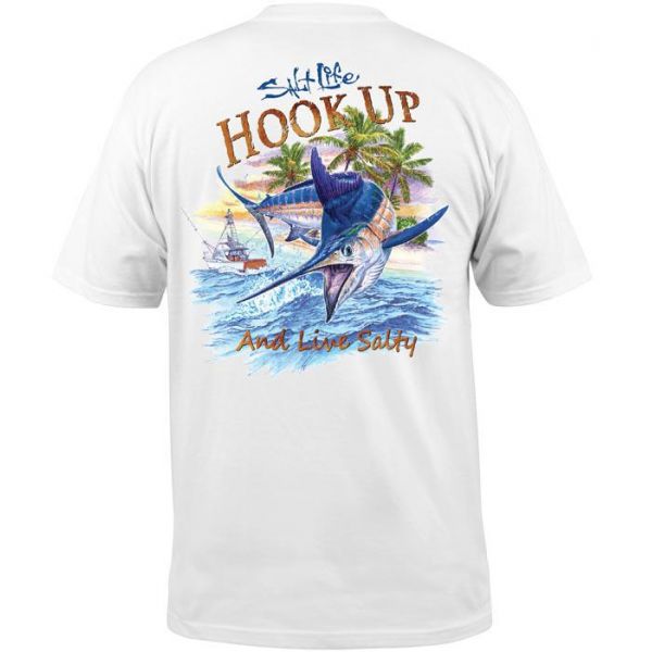 Salt Life Hook Up Short Sleeve T-Shirt - White - 2XL