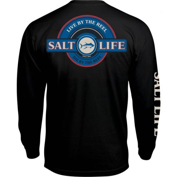 Salt Life Live by the Reels Long Sleeve T-Shirt - Black - 2XL