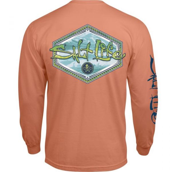 Salt Life Mahi Peak Long Sleeve T-Shirt - Grapefruit 2XL