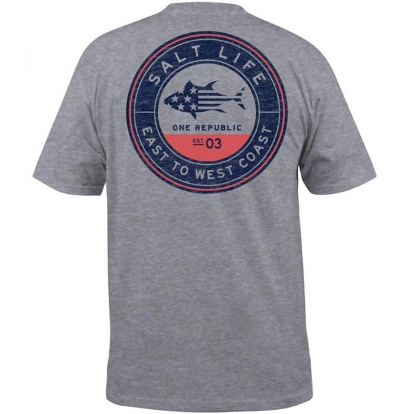 Salt Life One Republic Short Sleeve T-Shirt - Athletic Heather