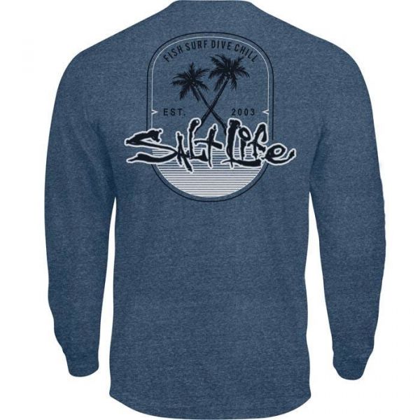 Salt Life Paradise Found Long Sleeve T-Shirt - Chambray - 2XL