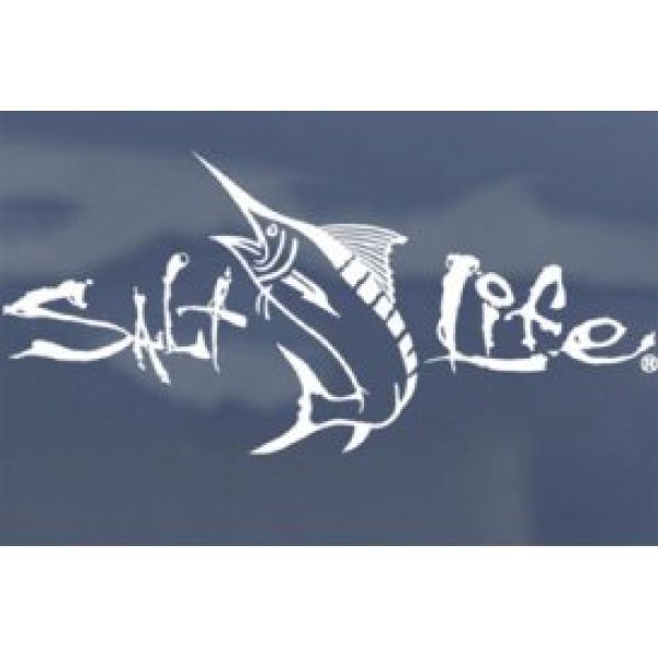 Salt Life Signature Sailfish Decal - White