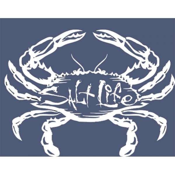 Salt Life Signature Salty Crab Decal - White