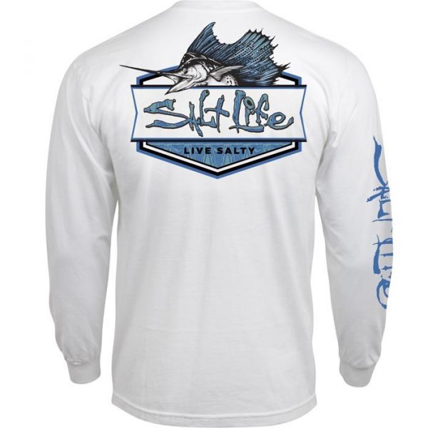 Salt Life Sailfish Badge Long Sleeve T-Shirt - 2XL