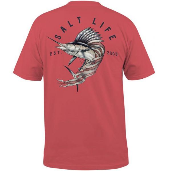 Salt Life Sailfish Glory Short Sleeve T-Shirt - Burnt Coral - 2XL