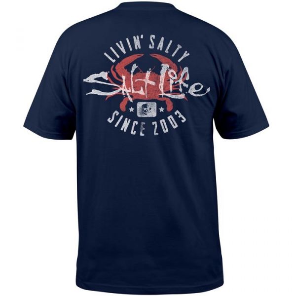 Salt Life Salty Crab Short Sleeve T-Shirt - Navy 2XL