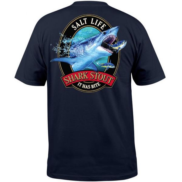 Salt Life Shark Stout Short Sleeve T-Shirt - Navy - 2XL