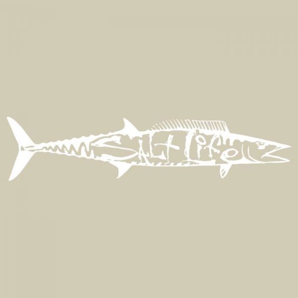 Salt Life Sketched Wahoo Decal - White