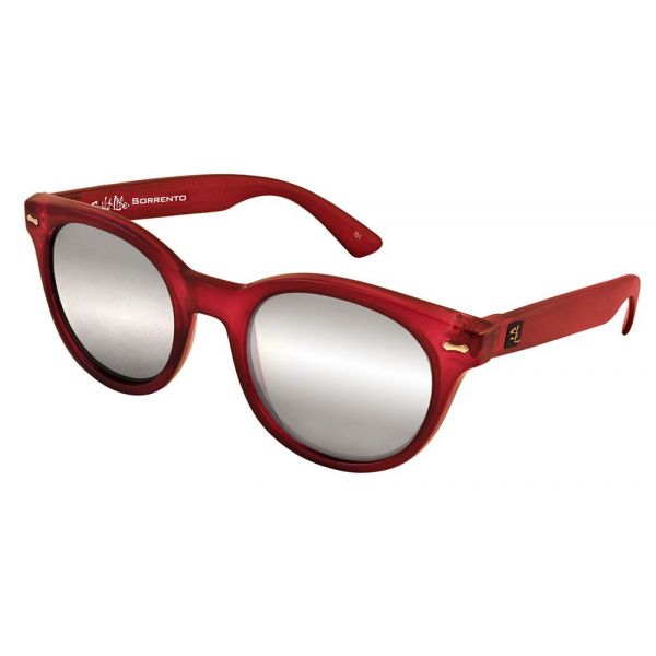 Salt Life Sorrento Sunglasses - Crystal Marsala/Smoke Silver Flash