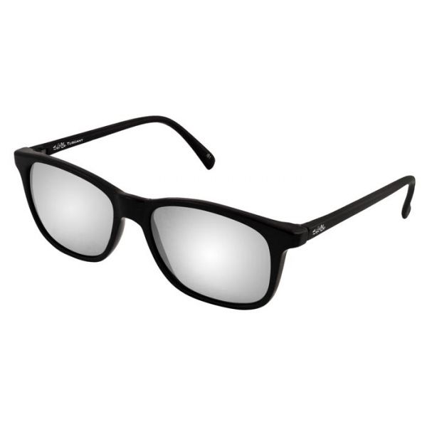 Salt Life Tuscany Sunglasses - Gloss Black/Smoke - Silver Flash