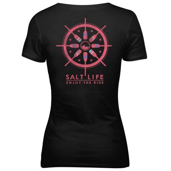 Salt Life Enjoy the Ride Women's Short Sleeve V-Neck Fitted Tee