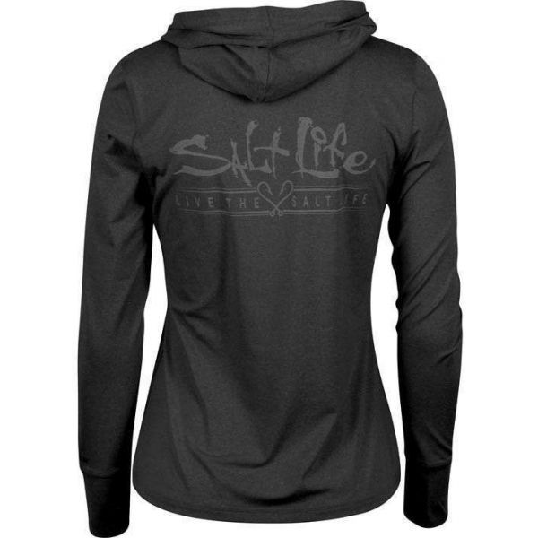 Salt Life 'Salty Seas' SLX Uvapor Hoodie - Black Heather – X-Large