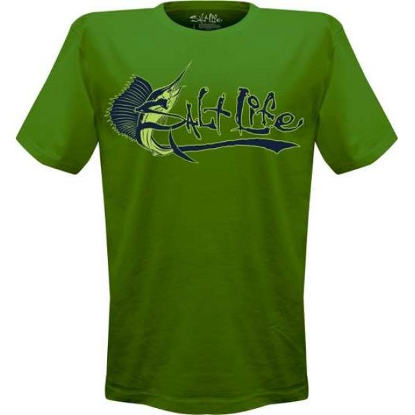 Salt Life SLM0124 Sailfished Men's SS T-Shirt - Grass Green - Medium