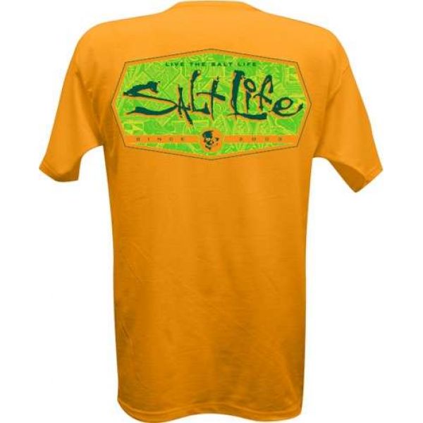 Salt Life SLM0134 Water Fix Men's SS T-Shirt - Tangerine - Medium