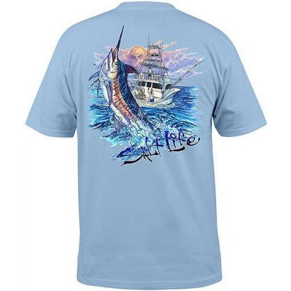 Salt Life SLM10024 Blue Storm S/S Pocket Tee - Sky Blue - Small