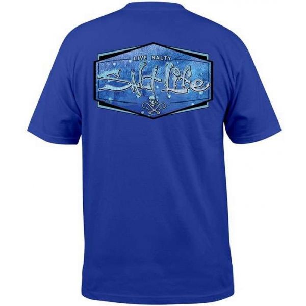 Salt Life Fish Skinz SS Pocket T-Shirt - Royal - Large