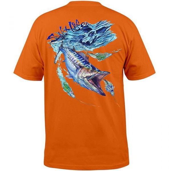 Salt Life SLM10069 Wahoo Wacker S/S Pocket Tee - Tangerine - Large