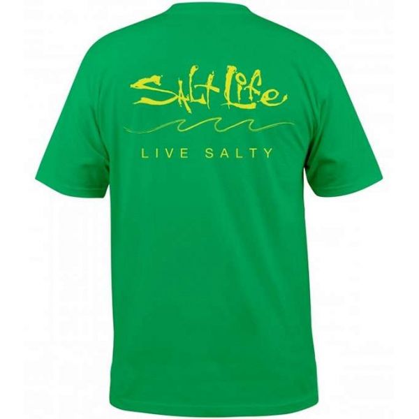 Salt Life Livin Wavy S/S Pocket Tee - Grass Green - Medium