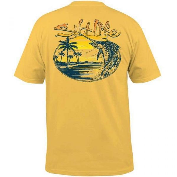 Salt Life SLM10163 Sail Away Short Sleeve T-Shirt - Banana - Medium