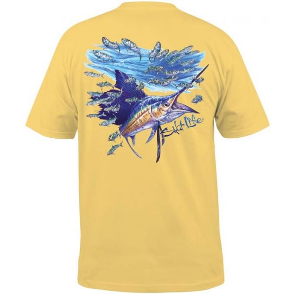 Salt Life Slashing Sail Mens S/S Pocket Tee - Banana - XX-Large