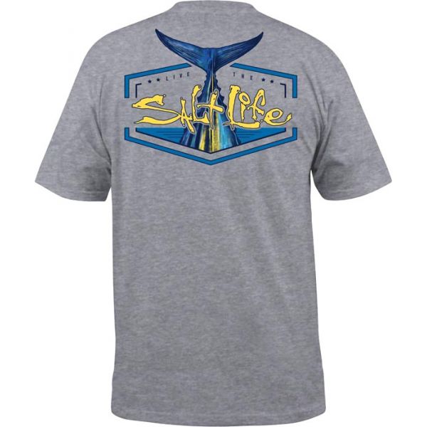 Salt Life Tuna Tail Men's S/S Pocket Tee - Athletic Heather