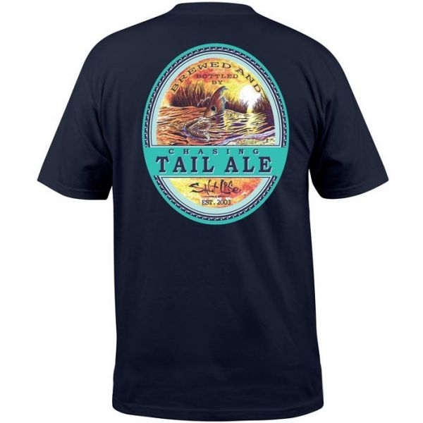 Salt Life Chasing Tail Ale Mens S/S Pocket Tee - Navy - XX-Large