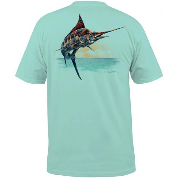 Salt Life Marlin Palms Men's S/S Tee - Aruba Blue