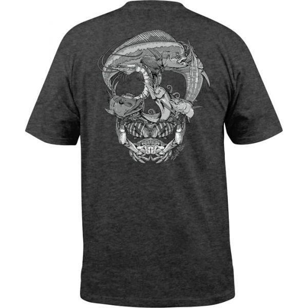 Salt Life Sea Skull Men's S/S Pocket Tee - Charcoal Heather - XXL