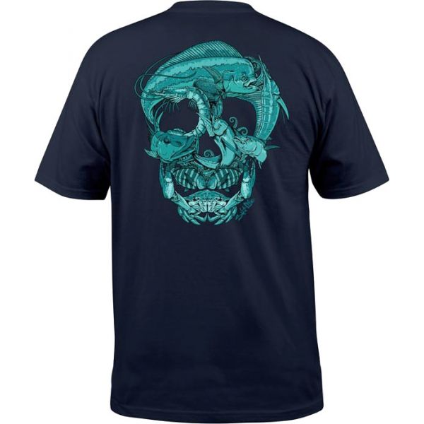 Salt Life Sea Skull Men's Short Sleeve Pocket Tee - Navy