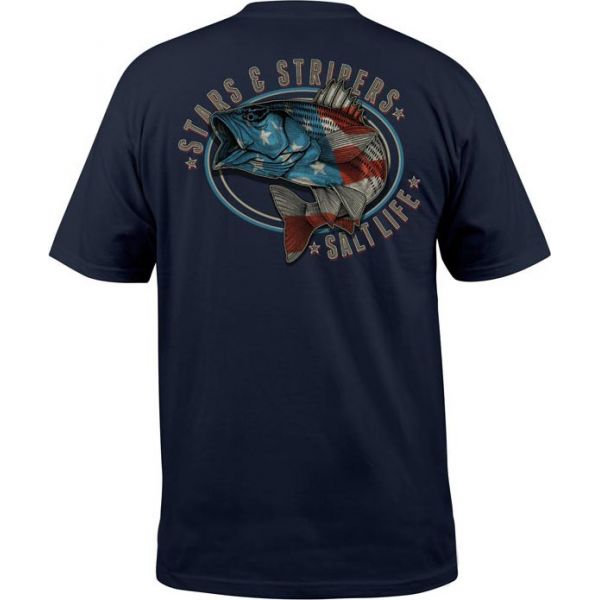 Salt Life Stars and Stripers Men's S/S Pocket Tee - Navy