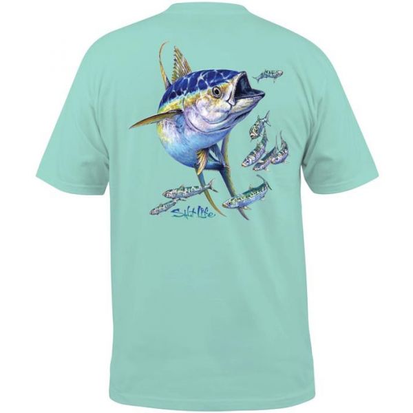 Salt Life Yellowfin Mens S/S Pocket Tee - Aruba Blue - XX-Large