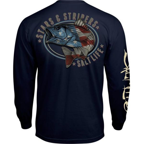 Salt Life Stars and Stripers Long Sleeve Pocket Tee