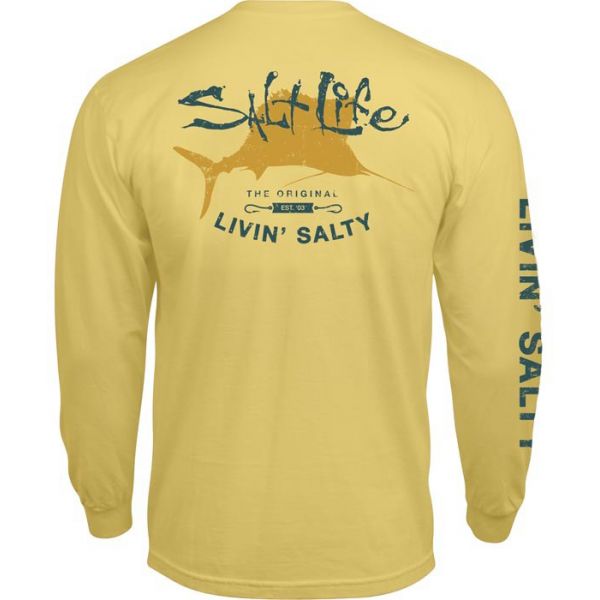 Salt Life Big Shot Long Sleeve Pocket Tee - Banana