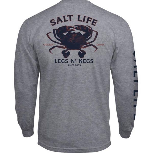 Salt Life Legs and Kegs Long Sleeve Pocket Tee - Athletic Heather