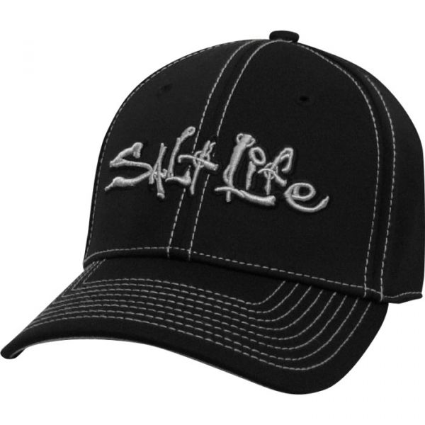 Salt Life SLM210 Signature Technical Stretchfit Hat - Black